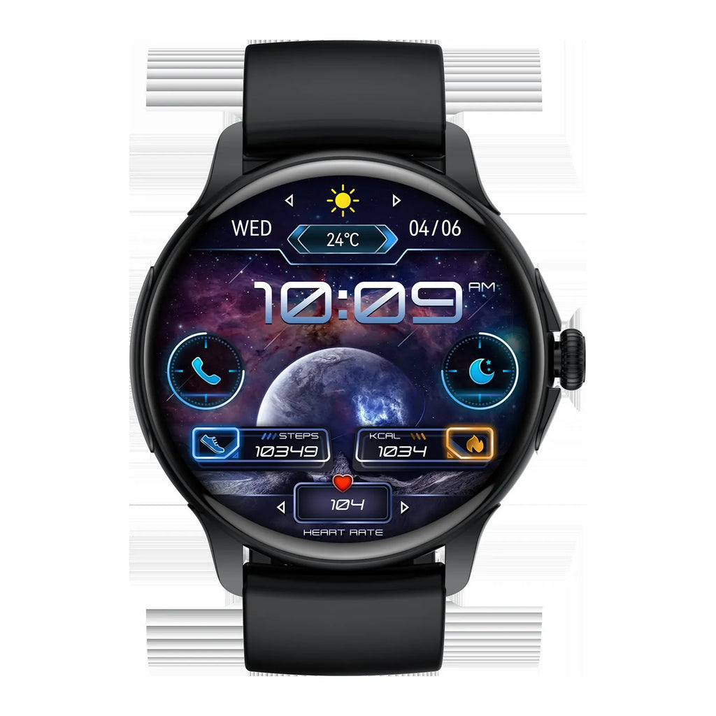 Hk49 smart sports watch with heart rate and blood glucose monitoring, black colour, touch screen display