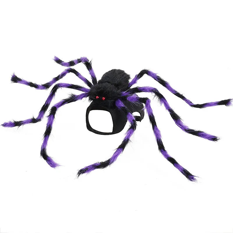 Halloween spider costume for pets in polyester fabric with S M L sizing options