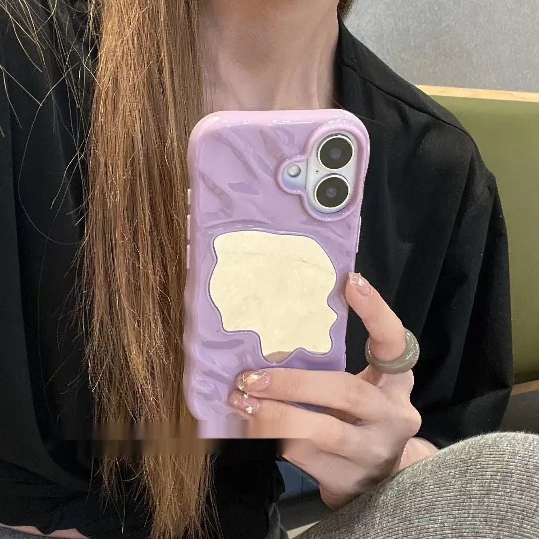 Water ripple texture iPhone case with mirror surface in five colour options