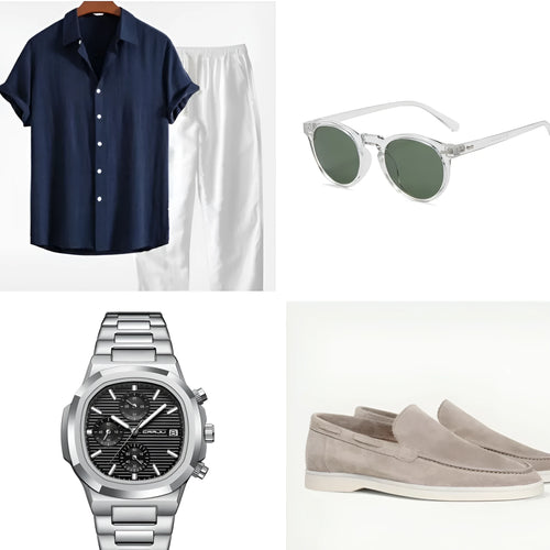 Casual loose beachwear short sleeve suit in cotton linen fabric with multiple colour options