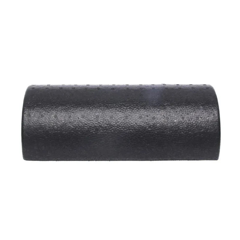 Black semi-circular EPP yoga foam roller 30cm for muscle stretching and fitness exercise