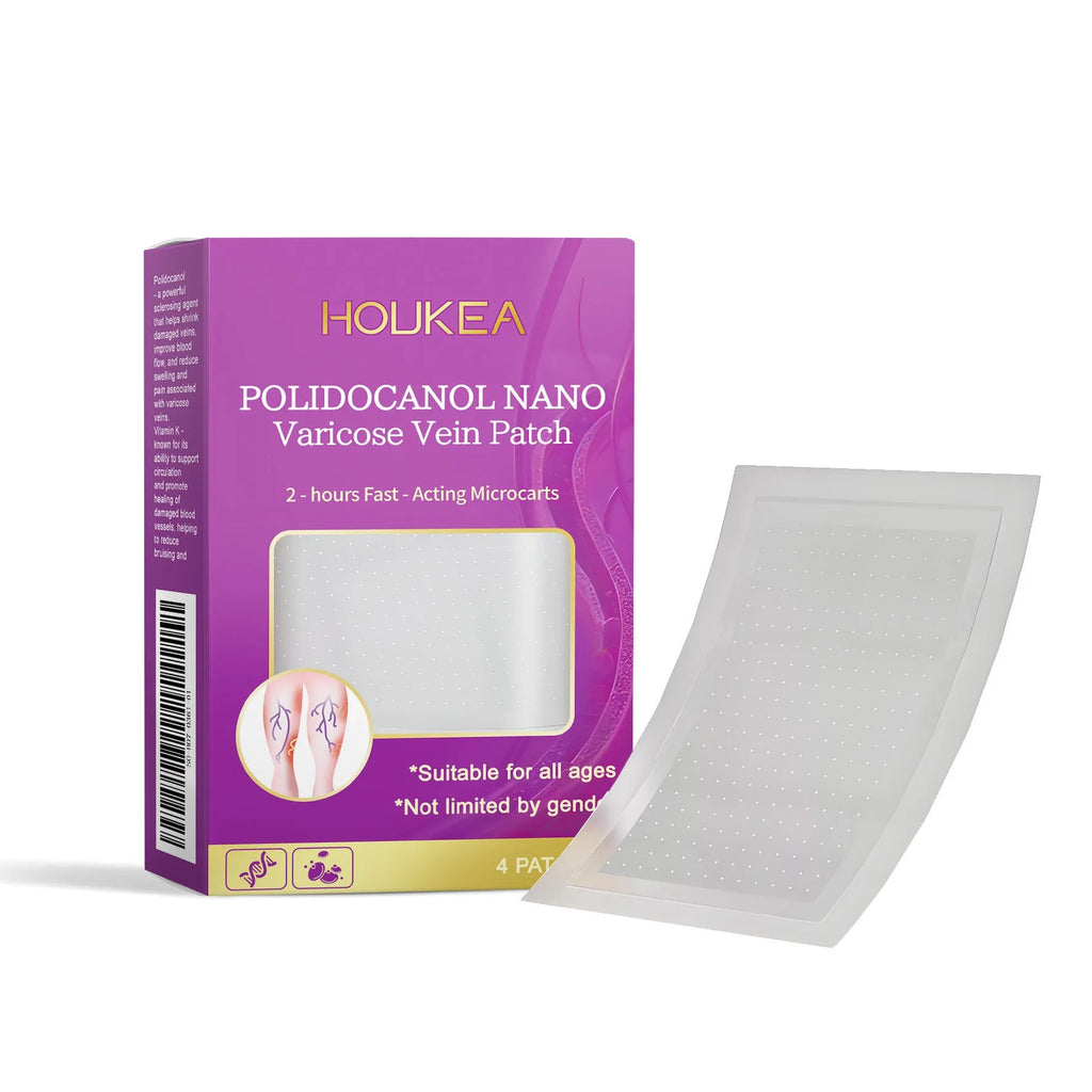 Four micro needle patches with botanical ingredients including moxa leaf and ginger root