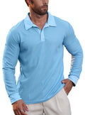 Men's lapel grid pattern long sleeve polyester sweater in autumn colours, front view