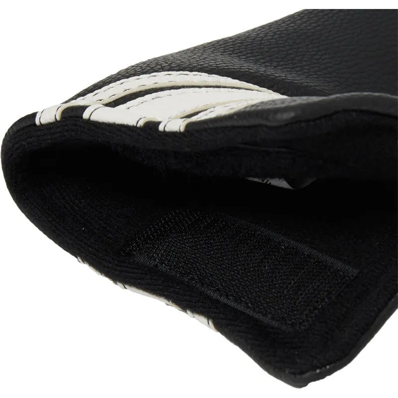 Black PU leather golf club head cover and push rod protective sleeve