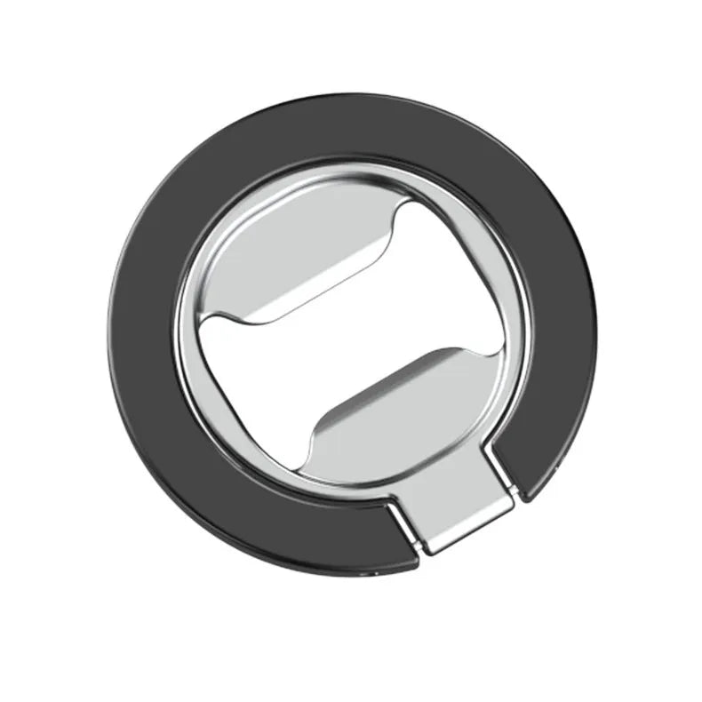 Black titanium steel metal ring magnetic adhesive phone holder desktop stand