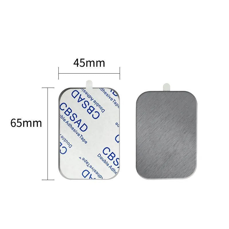 Round and square magnetic phone holder wireless charging sheets in black and silver 40mm and 65x45mm sizes