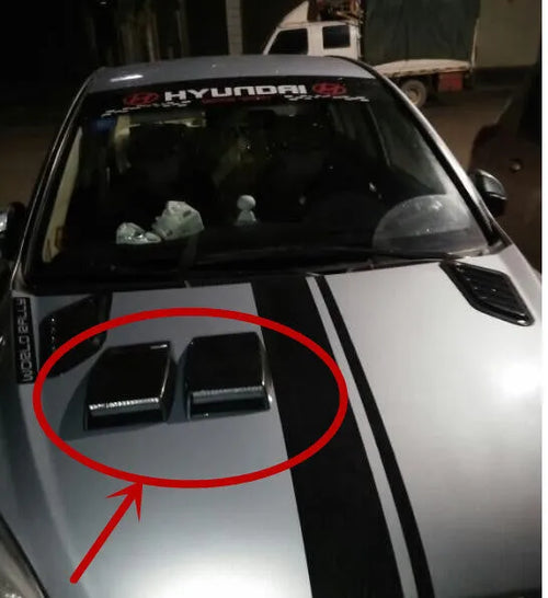 ABS plastic automobile decoration air inlet simulation vent in black, white, and silver colour options.