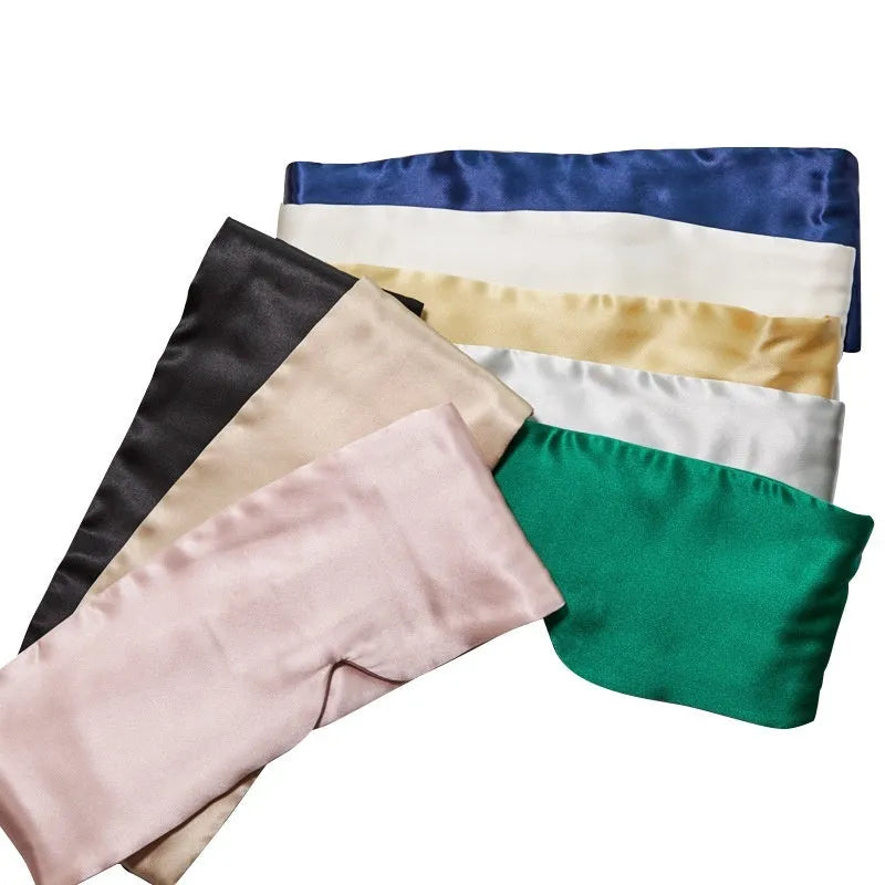 Silk sleep eye mask in multiple colour options with elastic headband strap