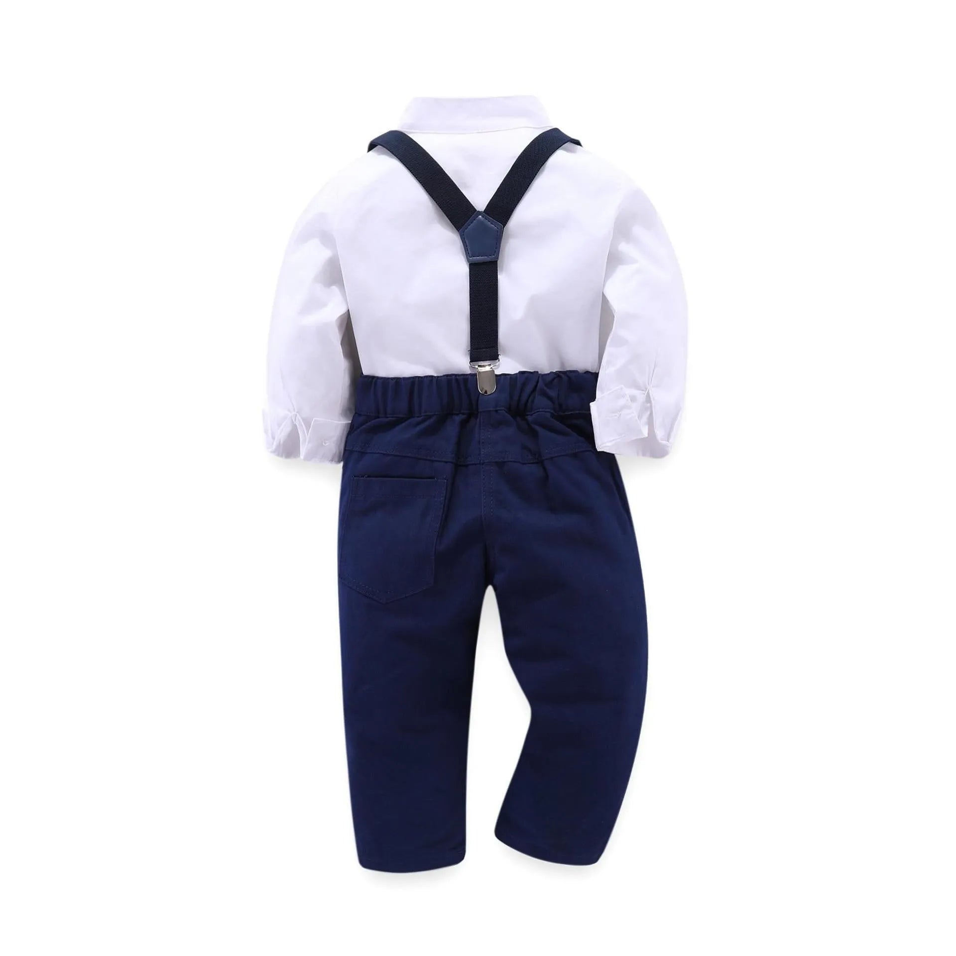Blue boy's formal suit set with blazer and trousers for children aged 8+ in European and American style