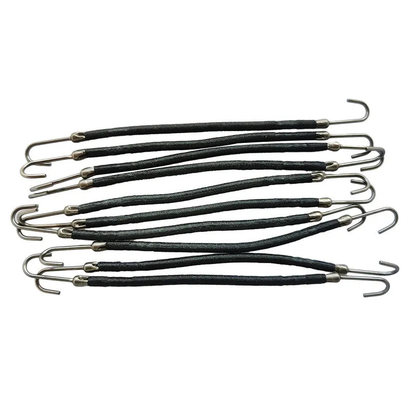 Double hook wig attachment tools in black, dark brown, and light brown colours