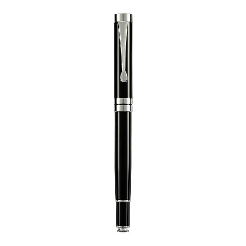 Metal fountain pen with gold clip and 0.5mm F nib for calligraphy practice