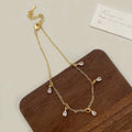 Women's zircon necklace with metallic meteor shower geometric pendant on regular chain, Korean style all-match design