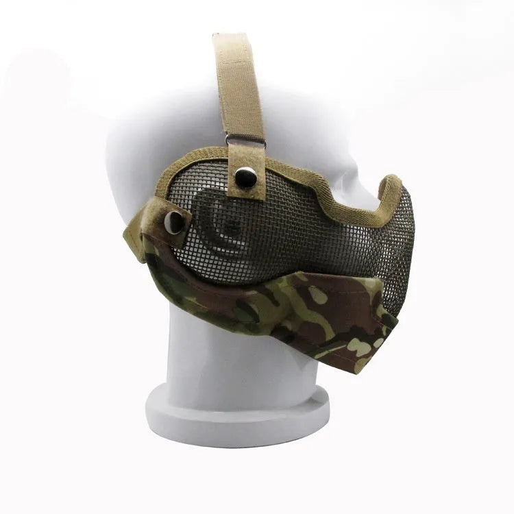 Carbon steel protective face mask with head-mounted design in multiple colour options