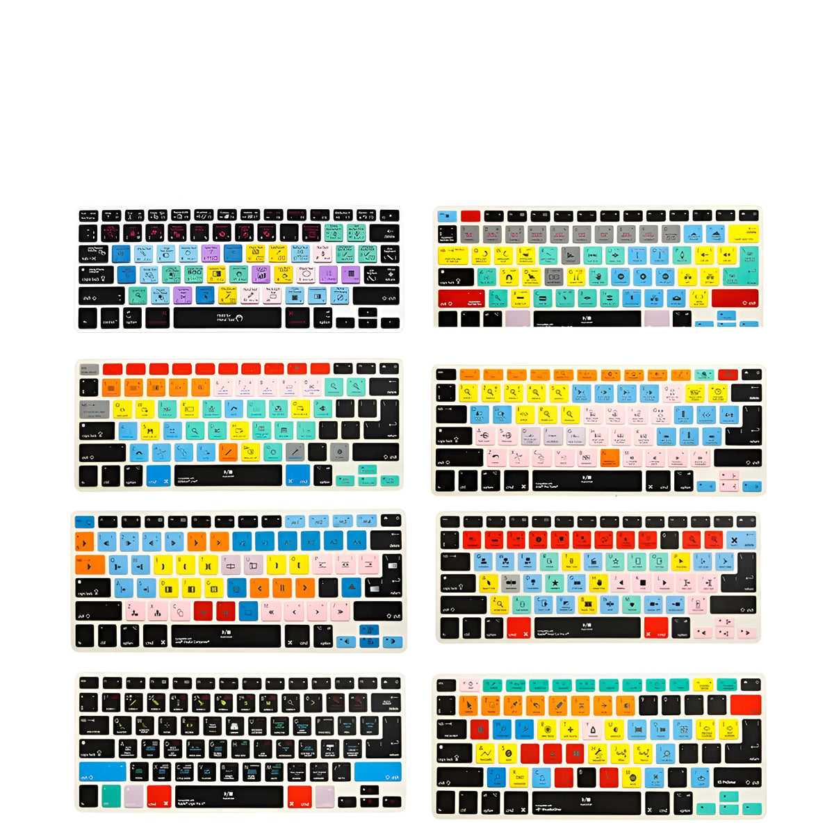 Silicone keyboard film for MacBook Pro with printed shortcut keys for music and video software