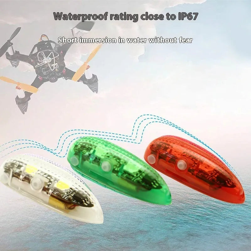 V3 wireless charging waterproof navigation light for model cars and ships with red and green LEDs.