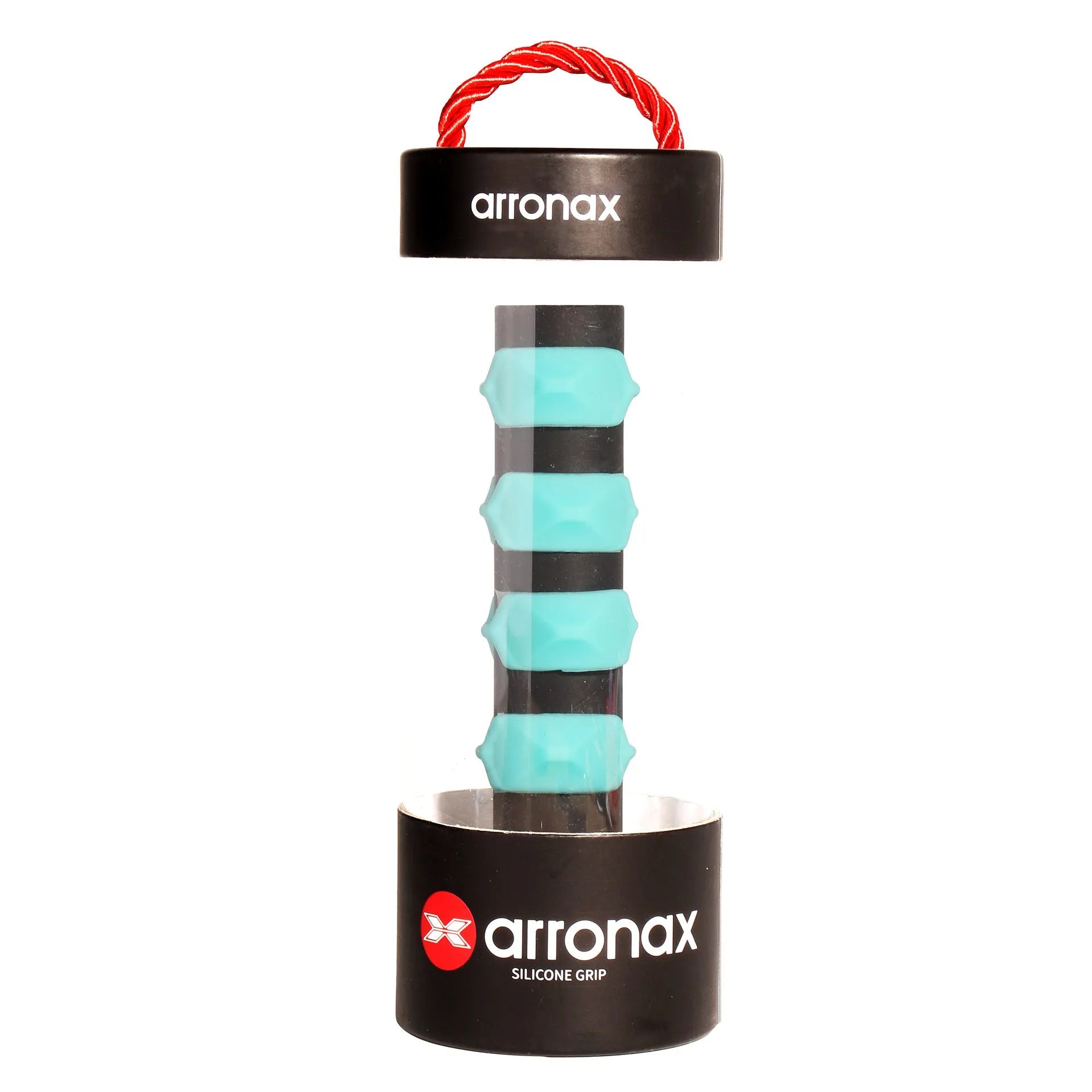 Silicone racket hand grip buckle in multiple colours on a white background.