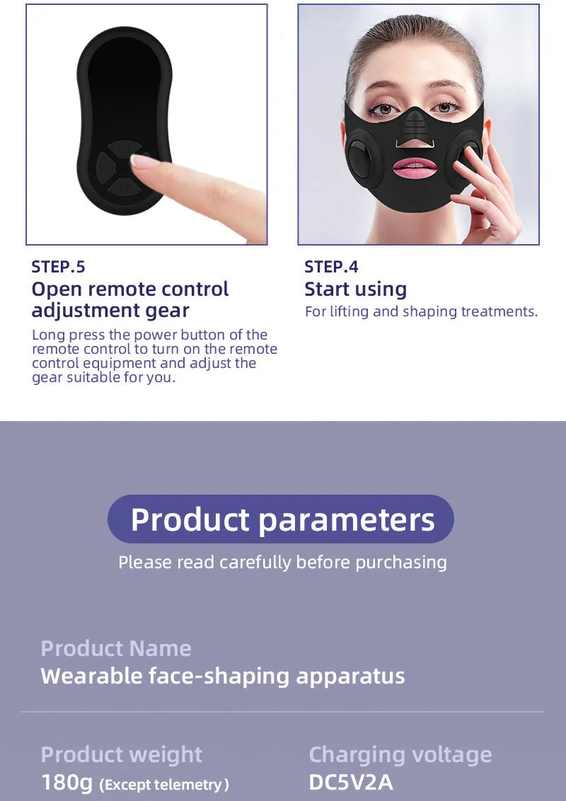 Black photon rejuvenation mask beauty device with USB port and adjustable controls for home facial skincare.