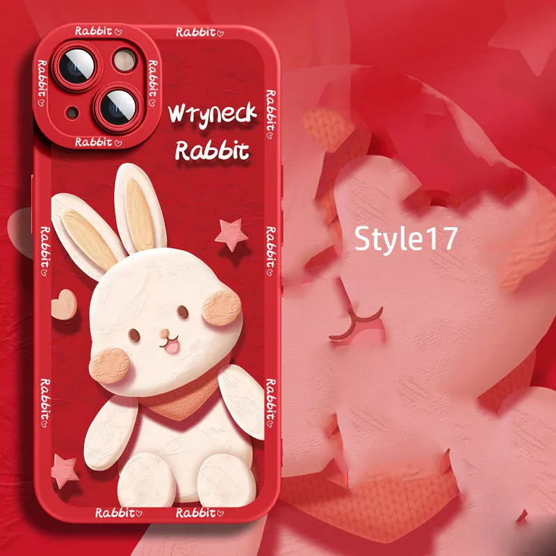 Silicone cartoon mobile phone case for Apple iPhone 14 Pro Max with colourful drop prevention design