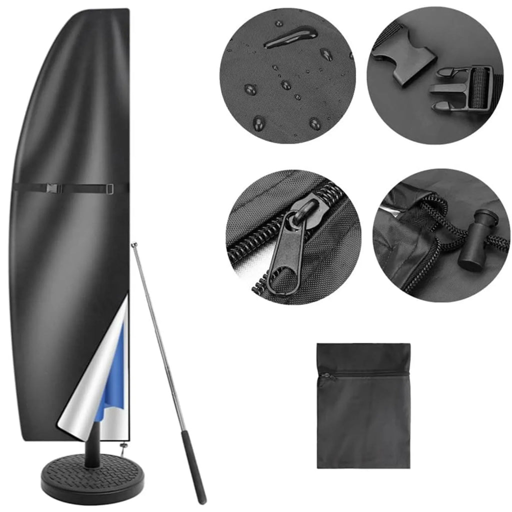 Waterproof Oxford cloth umbrella cover for outdoor offset banana umbrellas in black or grey colour