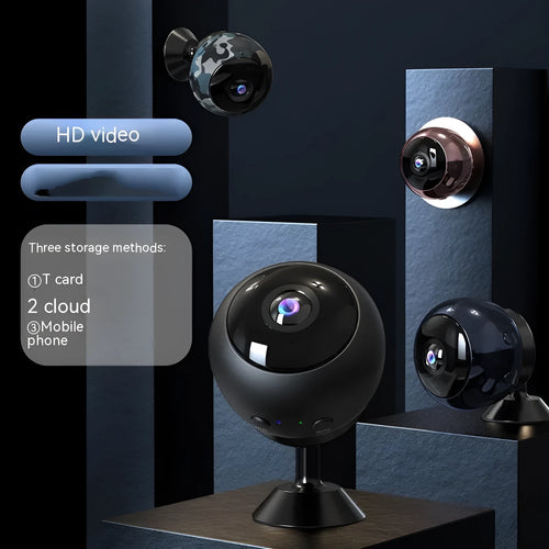 1080p wireless wifi surveillance camera with ABS plastic housing and wide-angle lens