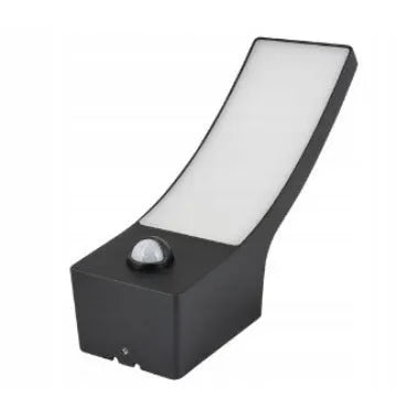 LED outdoor wall lamp with induction sensor in aluminium housing, 92 beads, 80x60x240 mm, IP44