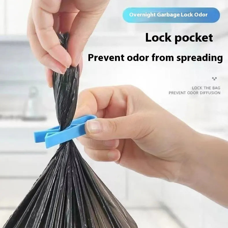 Pack of 10 white PP plastic garbage bag fixing clips for rubbish bins
