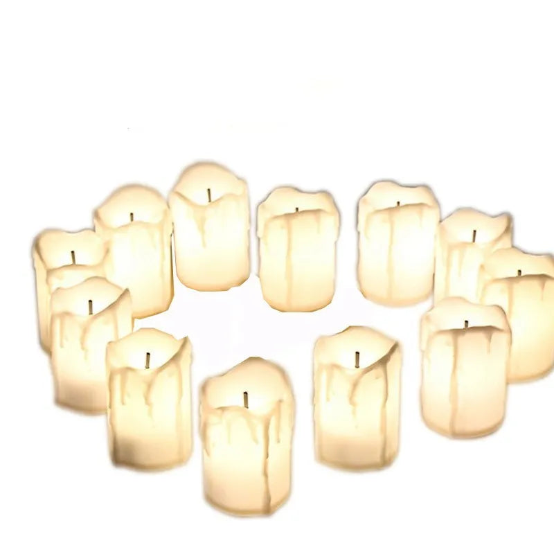 LED electronic tear candle set of 12 warm white 3.7x5cm