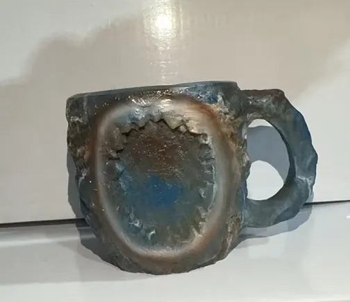 Resin mineral crystal coffee mug with handle showing clear design and colour options