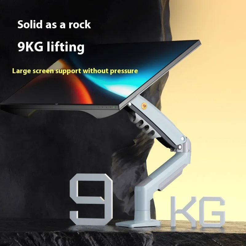 F80-XV grey aluminium alloy robotic arm monitor bracket on desk with screw kit