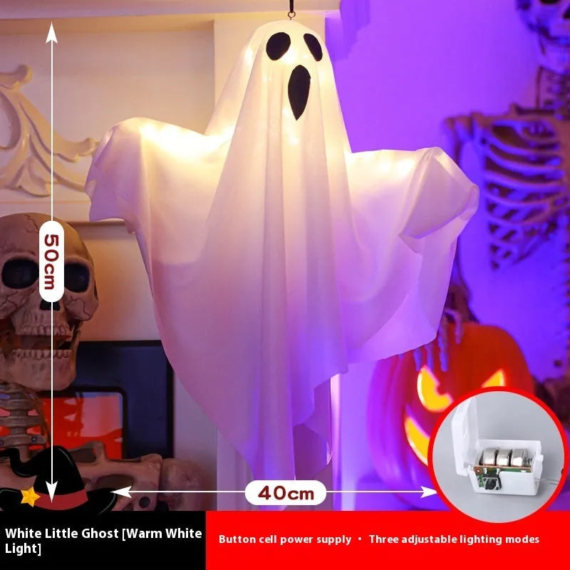 Halloween ghost indoor party light with luminous white and orange ghost scream designs