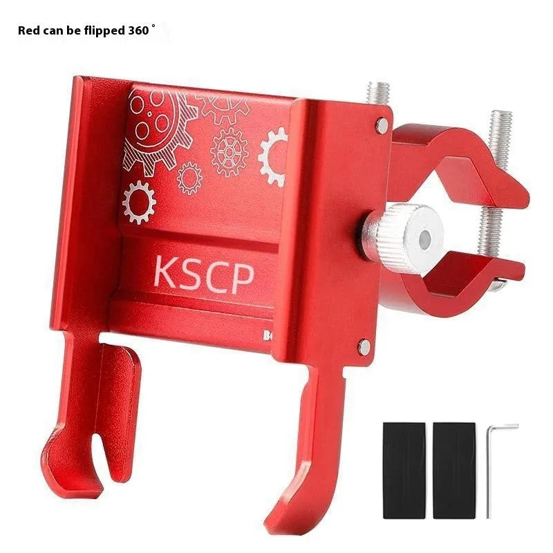 Aluminium alloy bicycle and motorcycle phone holder in black, red, titanium and colour options