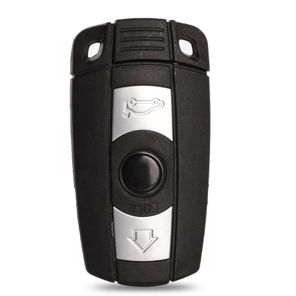 CAS3 semi-intelligent remote car key fob for BMW with three blank metal keys.