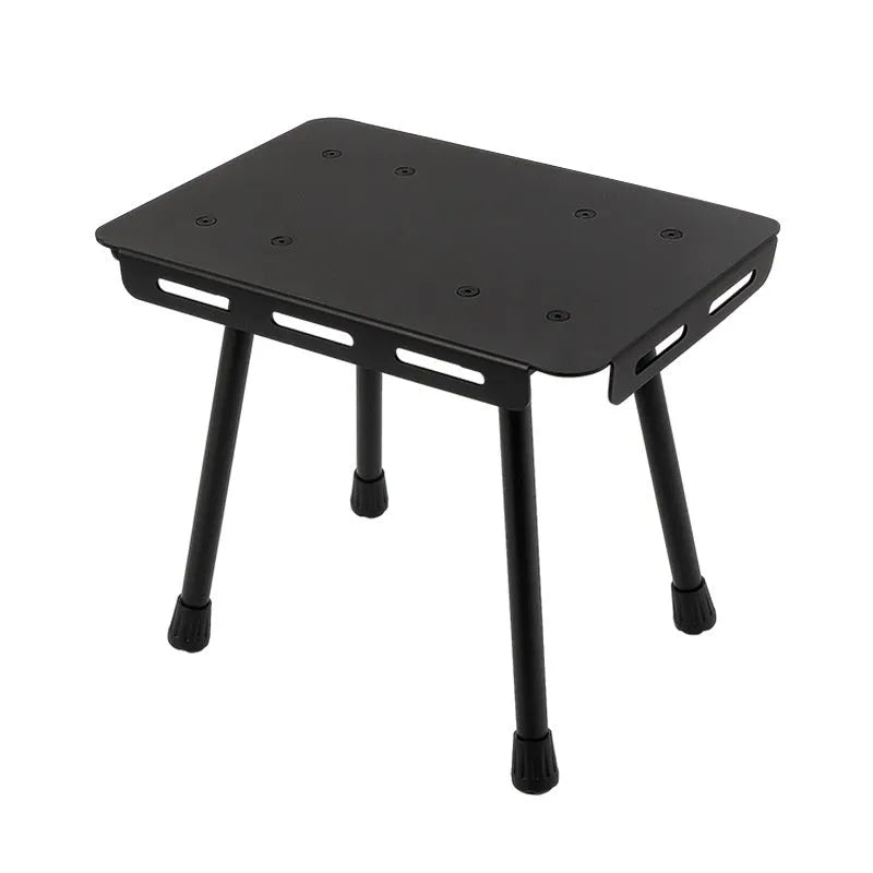 CLS aluminium folding camping stool shown in army green, converts into a small table with storage bag