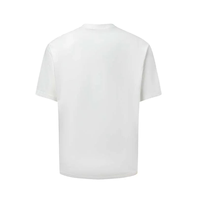 Men's American retro style letter printed T-shirt in cotton blend fabric, loose fit