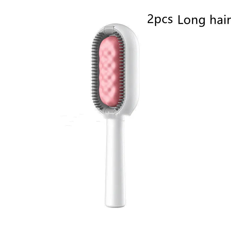 Green plastic pet hair removal comb with disposable wipes sticker for cats and dogs