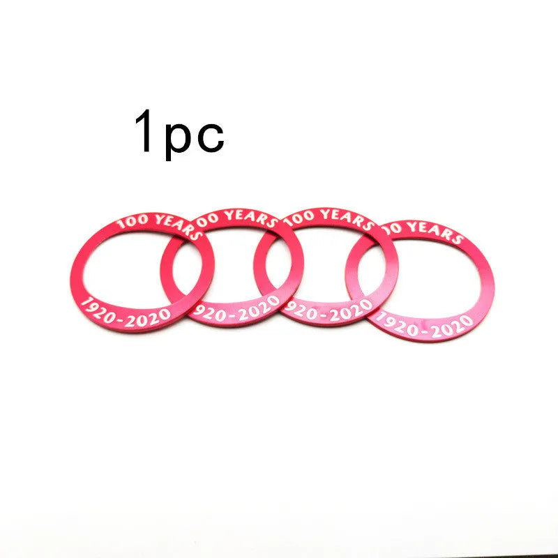 Aluminium alloy 100th anniversary car modification sticker for Mazda in red or black colour