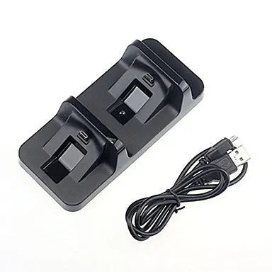 Black ABS plastic double handle fixed charger for PS4 console with stable base