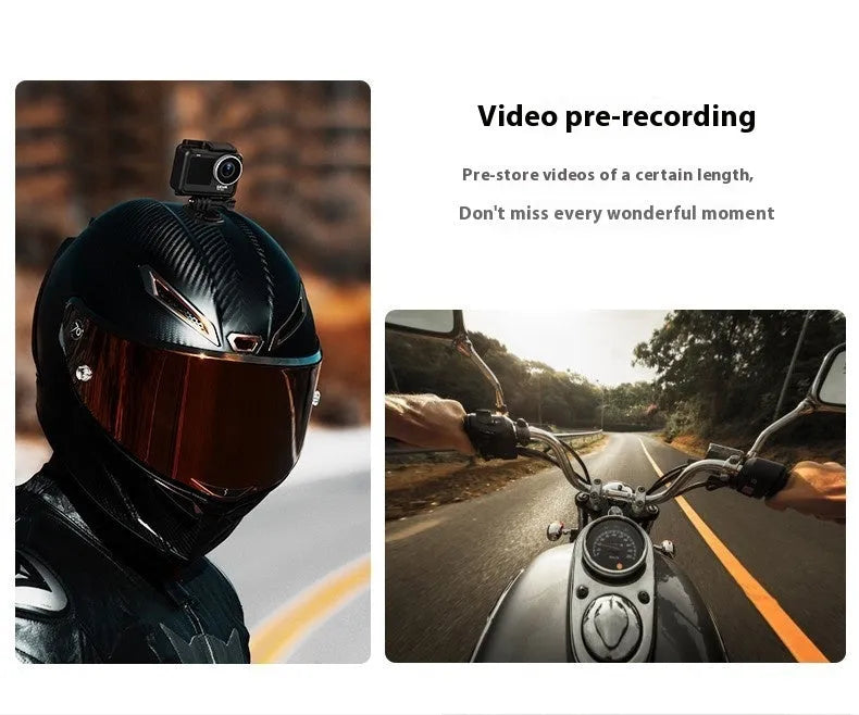 Black HD dual screen recorder measuring 64.5 x 45 x 31.5mm for riding and diving use
