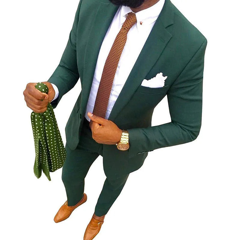 Men's cotton banquet suit in multiple colours with jacket and trousers included
