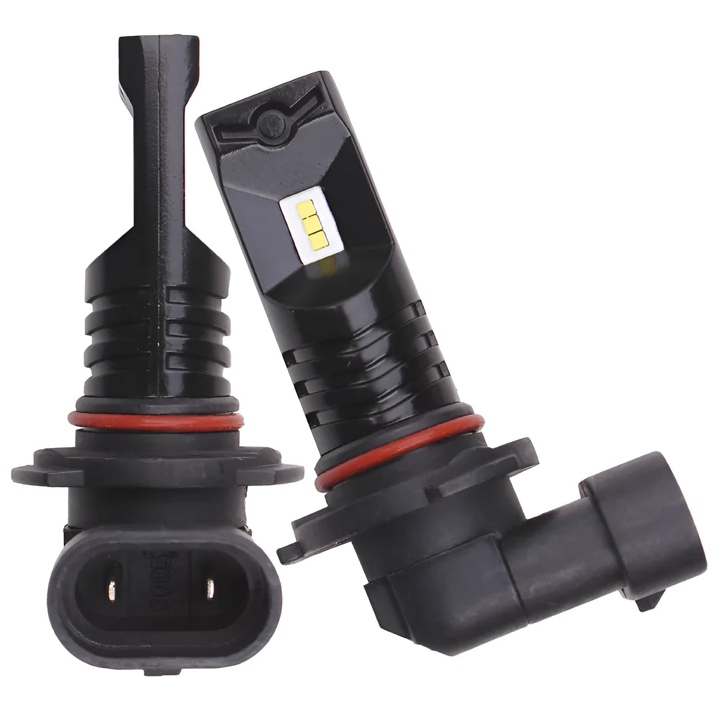 9005/9006 automotive LED fog lamp headlight with six CSP LEDs and aviation aluminium housing.