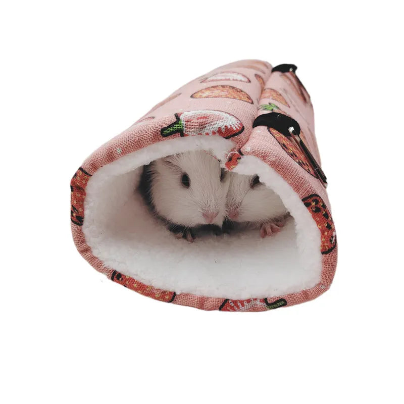 Super soft plush tunnel nest with stainless steel frame in Small 22x10cm size for small pets