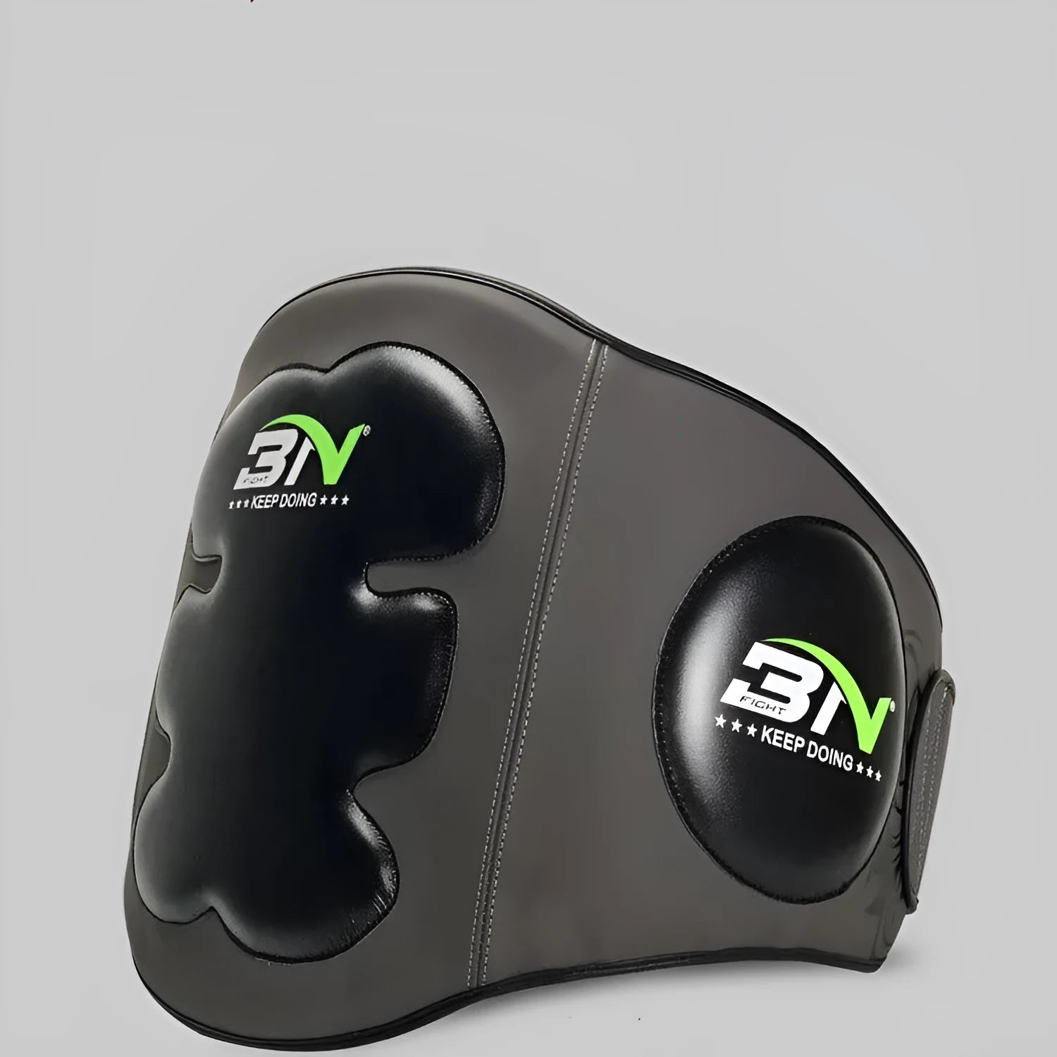 Sanda boxing breast protection target showing waist coverage in dark grey colour