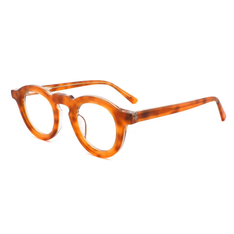 Hip-hop fashion glasses with plate frame, full rim box design, and sebum colour stitching in one of five colour options