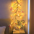 1.8 metre tall LED butterfly tree rattan lamp with colourful decorations and flexible branches