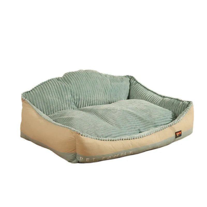Morandi colour removable mat pet bed with kennel design for dogs and cats in two size options