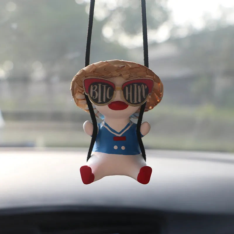 Car mounted gypsum aromatherapy pendant with cartoon design in four style options