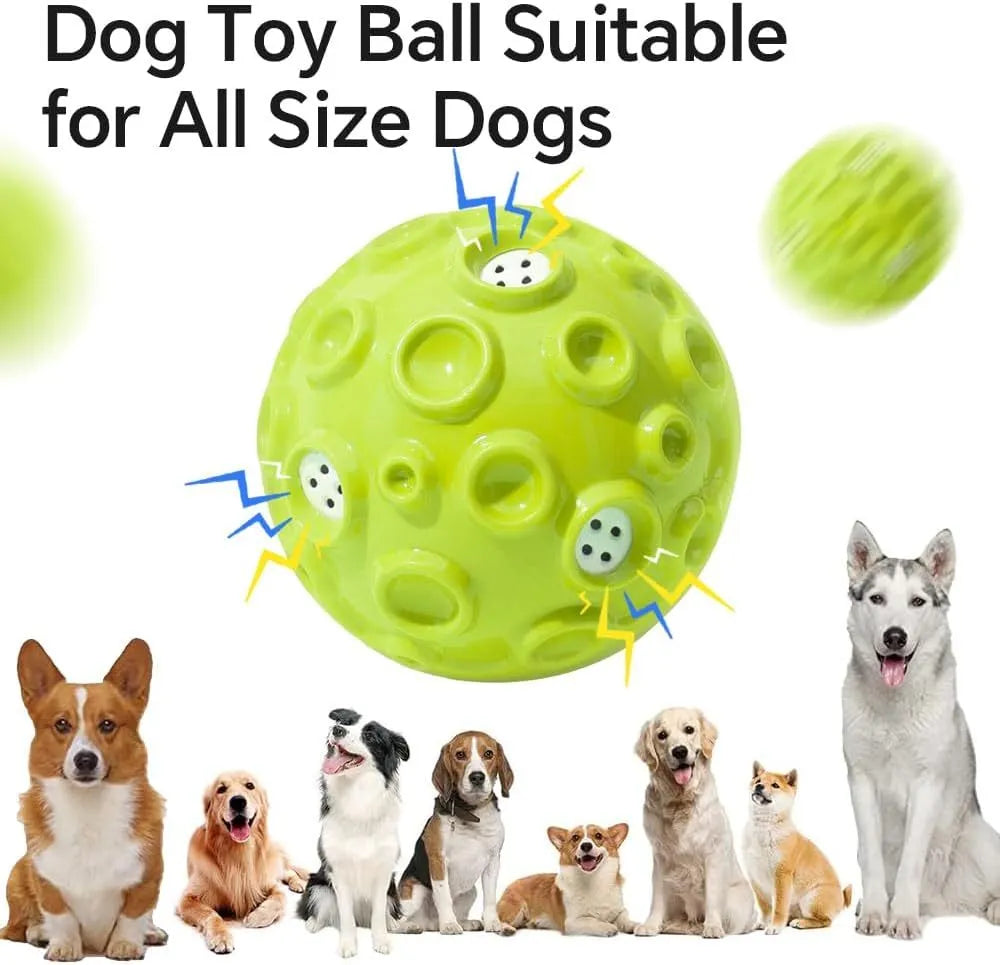 Natural rubber dog ball toy with squeaky sound feature in assorted colours for aggressive chewers