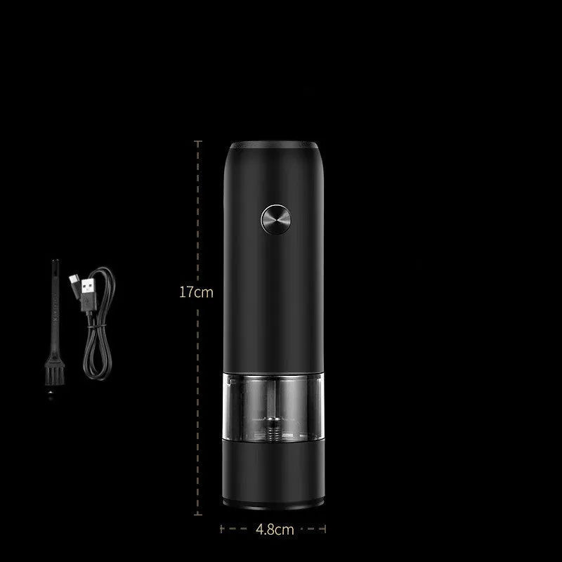 Rechargeable electric pepper and salt grinder set with clear acrylic body and ceramic grinding mechanism