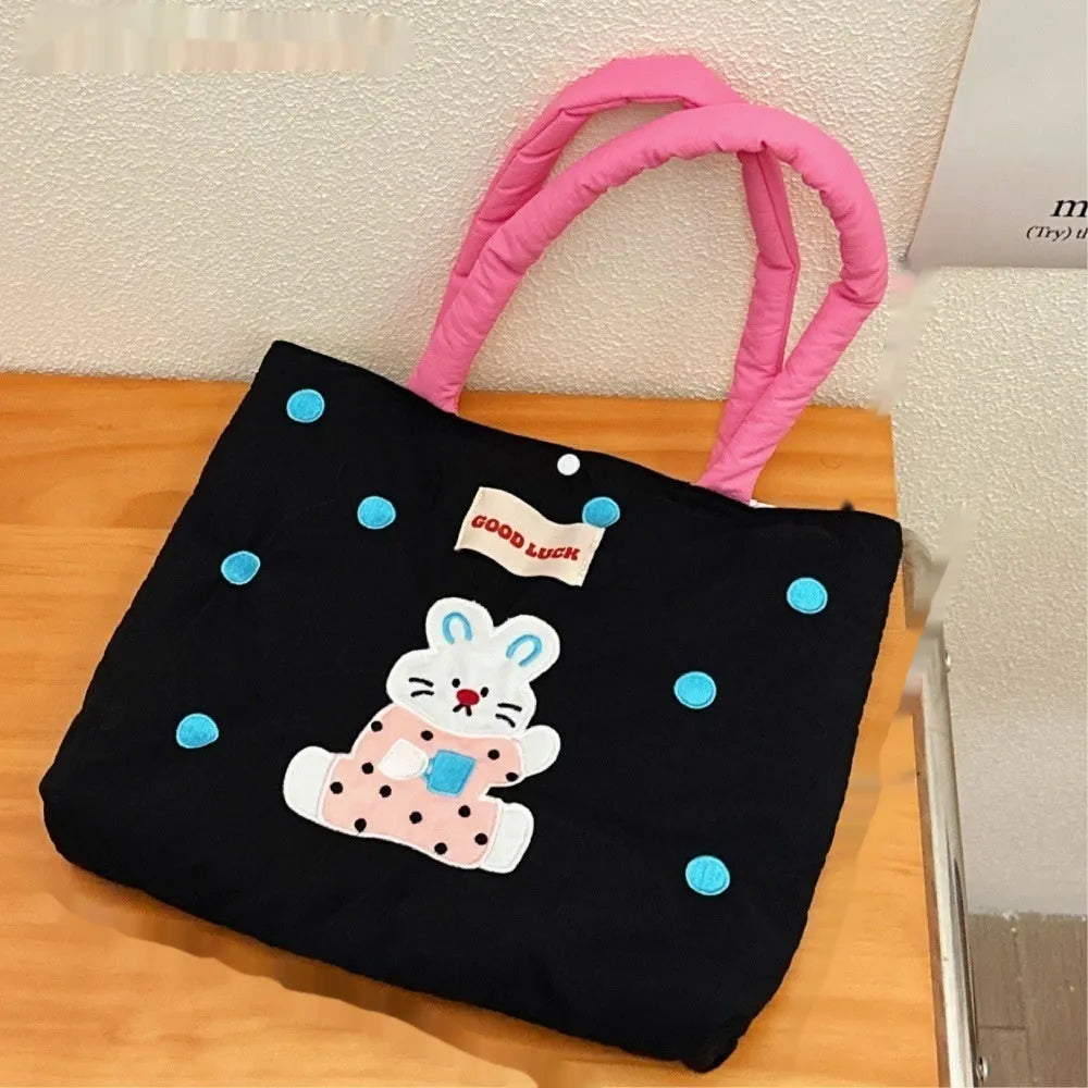 Cartoon canvas bag with printed animal designs measuring 30x36x24cm in multiple colour options