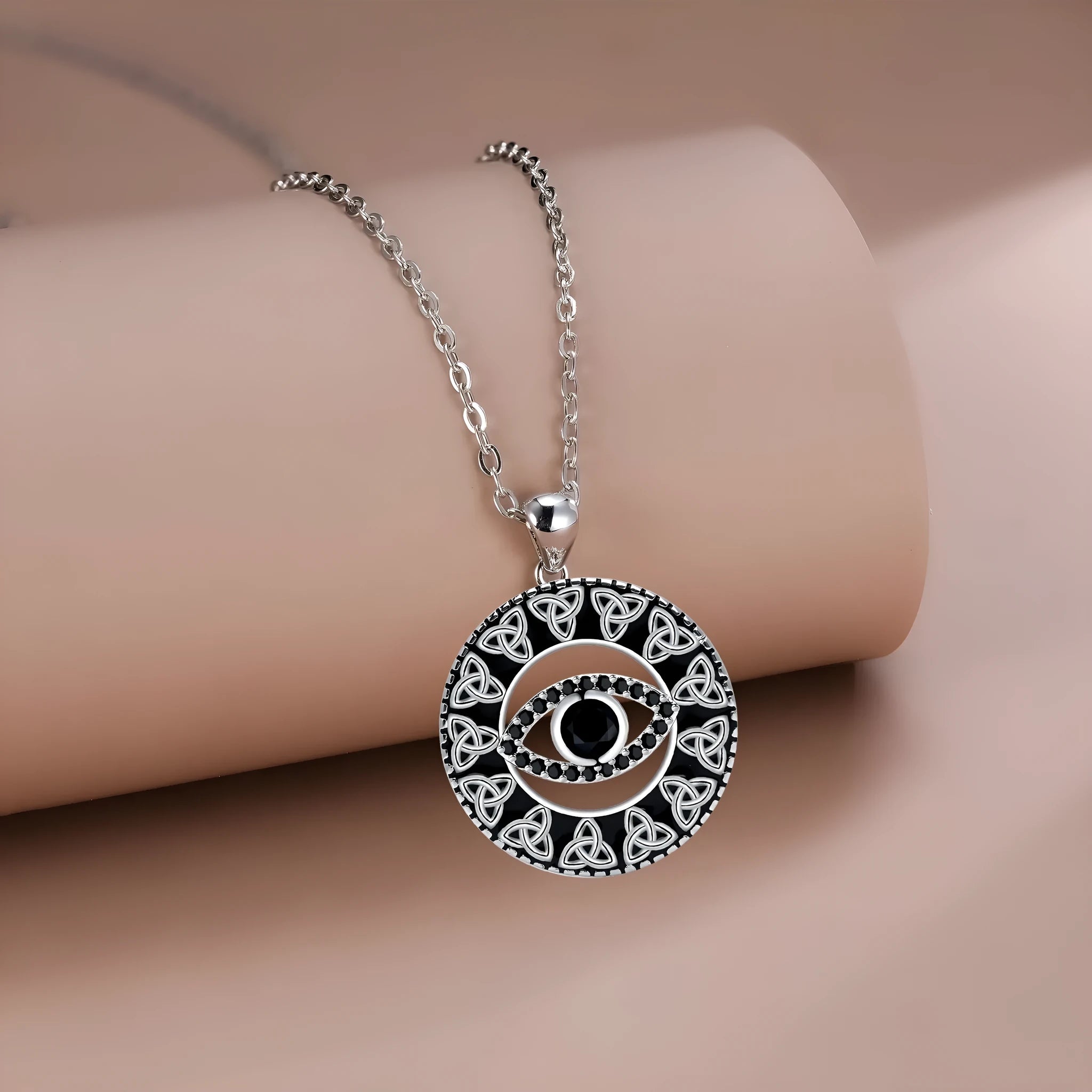 Devil's Eye necklace for women with copper electroplated chain and pendant